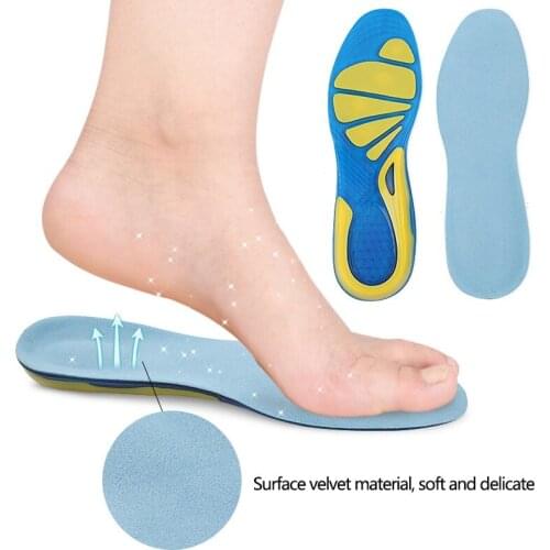 New Silicon Gel Insoles Foot Care For Plantar Fasciitis Heel Spur Running Sport Insoles Shock Absorption Pads Arch Orthopedic