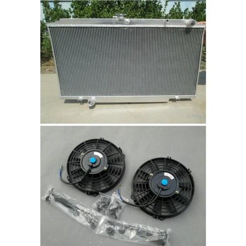 Alloy Aluminum Radiator + 2 * Fans For GU PATROL Y61 TD 4.2L MT 1997-2001 1997 1998 1999 2000 2001 3 Rows New Performance