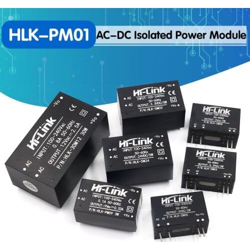 1PCS HLK-PM01 HLK-PM03 HLK-PM12 AC-DC 220V to 5V 3.3V 12V Power Module AC to DC Isolated Power Module UL/CE Household Switch