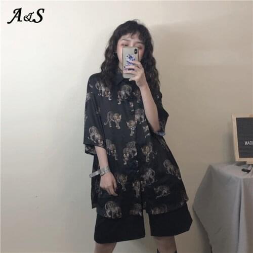 Anbenser Vintage Leopard Blouse Women Harajuku Animal Print Shirt 2020 Summer Ladies Loose Blusa Streetwear Camisas Mujer