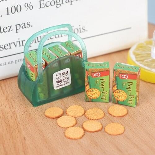 1/12 Dollhouse Miniature Food Mini Cookies with Box Play Food for Dolls Kitchen