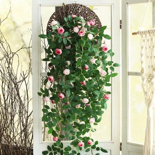 1.7m Fake Rose Vine Flowers Garland Plant Artificial Flower Hanging Rose Ivy Home Hotel Wedding Party Garden Decor
