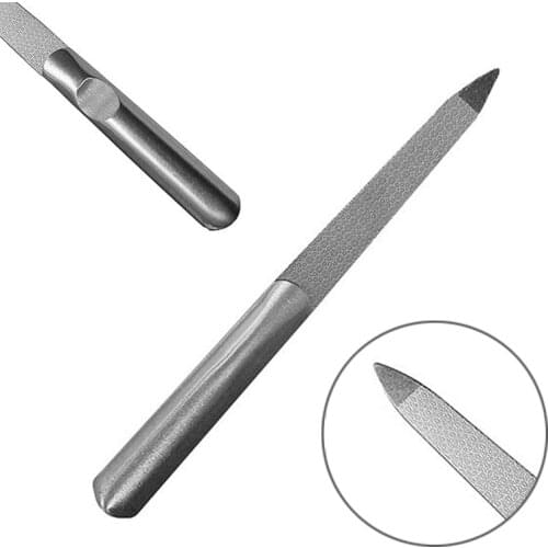1pc Stainless Steel Double Sided Nail File High Quality 11.7cm Silver Nail Files for Pedicure Manicure Tool