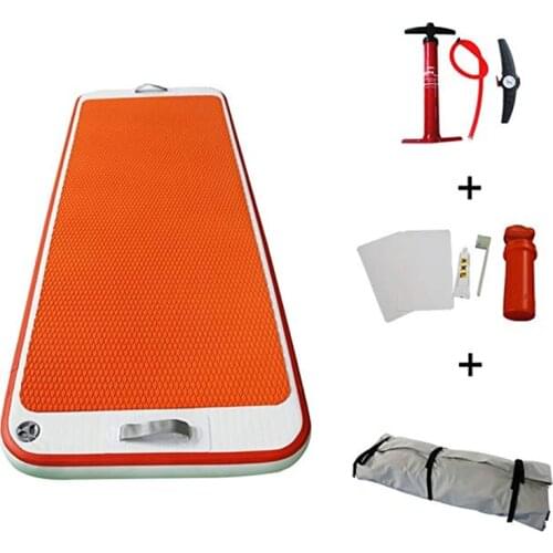 2.2x0.8x0.1m Inflatable Floating Non-slip Yoga Mat for Water Fitness Exercise Gym Gymnastics Mat Yoga Mats Pad with Free Pump