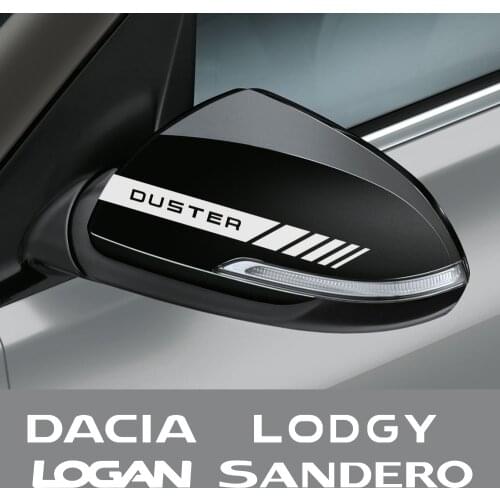 2PCS Car Rearview Mirror Stickers For Dacia Duster LPG Logan Stepway Lodgy Sandero xplore R4 Auto Accessories Vinyl Film Decals