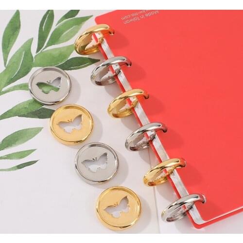 28MM 24Pcs Butterfly Mushroom Hole Binding Buckle Planner Discs Notebook Binder 360 Degree Foldable Binder Disc Office Supplies