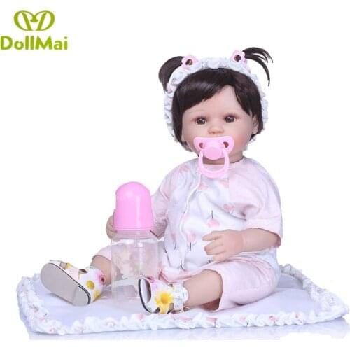 42cm Soft Silicone Reborn Babies handmade adorable Doll For Sale 17inch Lifelike fashion menina doll kids birthday gifts toy