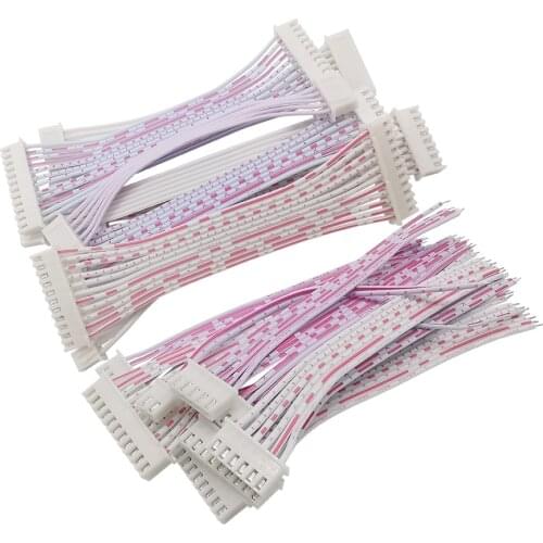 5Pcs XH2.54 Female Wire Connector Terminal Cable 10CM 20CM 30CM JST XH 2.54mm 2P/3/4/5/6/7/8/9/10P12 Pin Single / Double Head