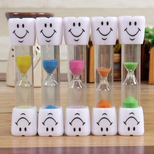 500pcs Smiley Hourglass Timer Children Tooth Brushing Timer Hourglass Sand Clock Home Decoration Accessories Gift