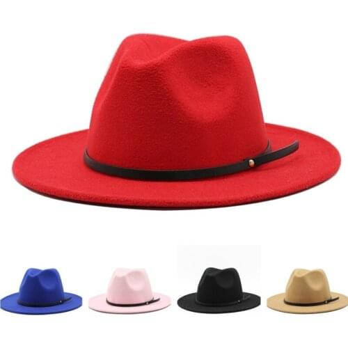 Women Men Felt Fedora Jazz Top Hat Wool Vintage Trilby Fedoras Hats Wide Brim Gentleman Elegant Lady Winter Autumn Fashion Caps