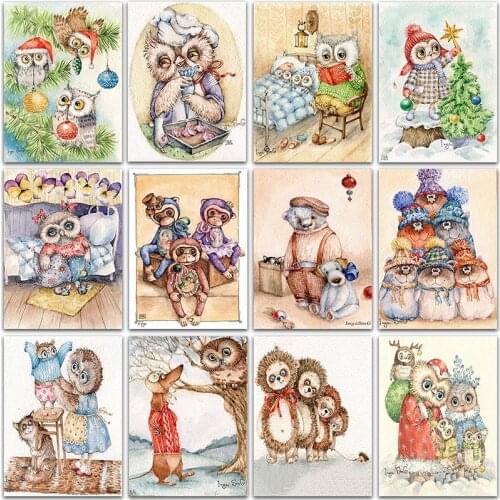 5D DIY Diamond Painting Cartoons animals owl Bear Full Square&Round Diamond embroidery Cross stitch Diamond mosaic home decor