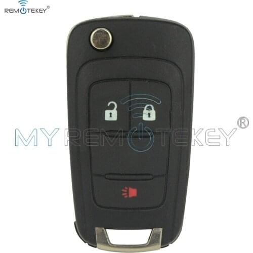 Remtekey 20873621 Flip key shell 2 button with panic OHT01060512 for Chevrolet Equinox Sonic 2010 2011 2012 2013 2014 2015