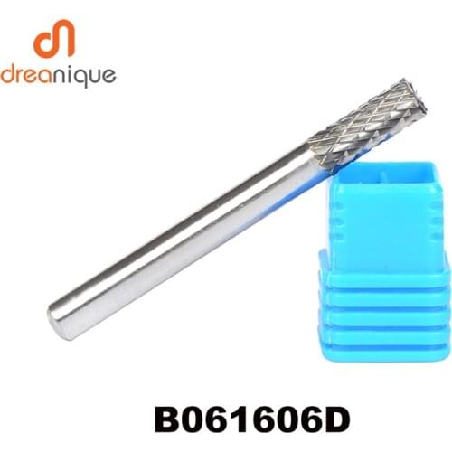 5pcs/lot B061606 cylinder with end cut 6*16mm carbide rotary burr file cutter grinding and abrasive tools milling bits