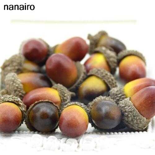 Cheap 20 pieces of beautiful acorns mini artificial foam fruit and vegetables fruits home wedding christmas tree decoration