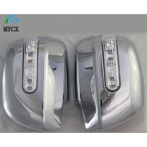 For Toyota Highlander kluger 2003 2004 2005 2007/Alphard 2006 2007 Novel style ABS Chrome plated door mirror covers with LED