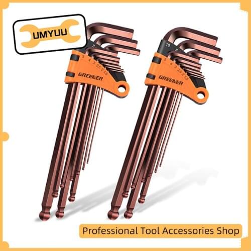 Hex Wrench Set Screwdriver Universal Allen Key 1.5mm-10mm 9PCS Double-End L Type Hexagon Flat Ball Spanner Metric Hand Tools