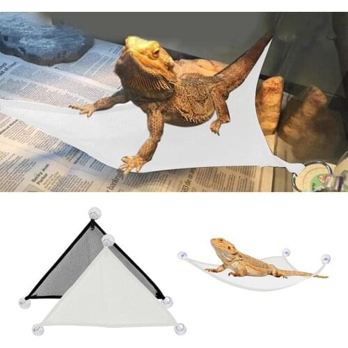 Reptile Mesh Hammock with Powerful Suction Cups Breathable Mesh Durable Long Lasting Easy to Clean for Pet Reptiles JDH88