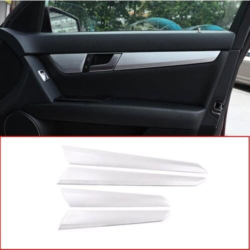 ABS Chrome Car Interior Door Decoration Panel Cover Trim For Mercedes Benz C Class W204 C180 C200 2009-2014 Car Accessories