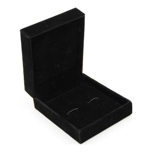 60pcs/lot Classic Black Flocking Cufflinks Box 82x70mm Cuff Links Storage Case Holder Gift Boxes Jewelry Boxes Wholesale