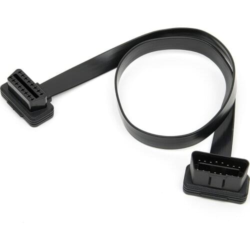 KWOKKER Universal 16 Pin OBD2 Flat+Thin As Noodle OBD cable ELM327 Male To Female Extension ELM327 Connector Cable