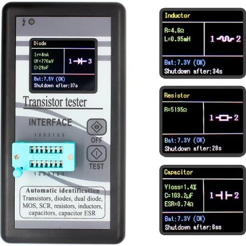 Multi-purpose Transistor Tester 128*160 Diode Thyristor Capacitance Resistor Inductance MOSFET ESR LCR Meter TFT Color Display