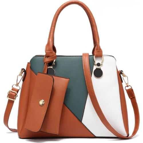 Trendy Patchwork Color Shoulder Bag for Women Totes Purse Crossbody Bags handing fashion messenger bag large-capacity handbag