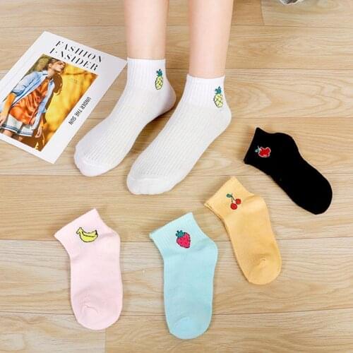 Fashion Socks Female Korean Fruit Ladies Socks Spring Socks Thin Female College Low Style Summer Socks Womens And Student