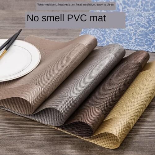 PVC Washable Placemats for Dining Table Mat Non-slip Placemat Set in Kitchen Accessories Cup Coaster Wine Pad