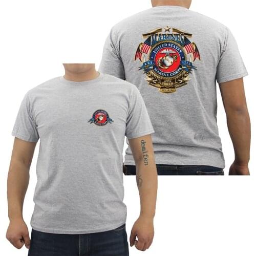 Fashion USMC US Marine Corps T Shirt Mens Erazor Bits Military 100% Cotton Short Sleeve O Neck Army T-shirt Brand Clothing Tops