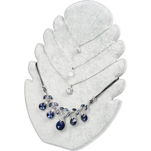 New Gray 1PC Flame Shape Necklace Display Board Jewelry Display Board Velvet Jewelry Organizer Shelf Storage Holder Showcases