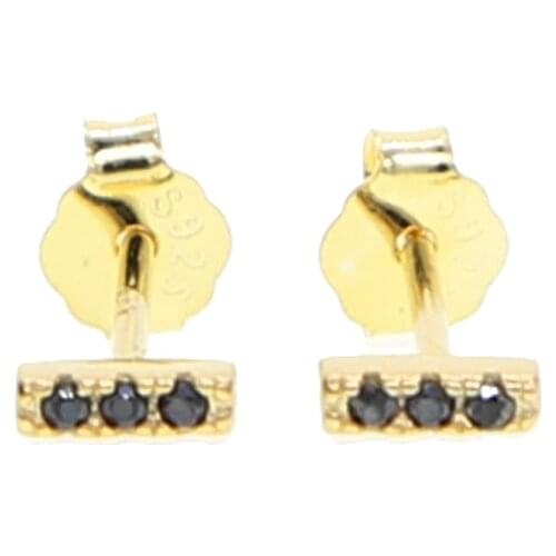 New Blace CZ Stud Earings Dainty Small Bar Pave Cz Color 100% 925 Sterling Tiny Cute Girl Multi Ear Hole Earring