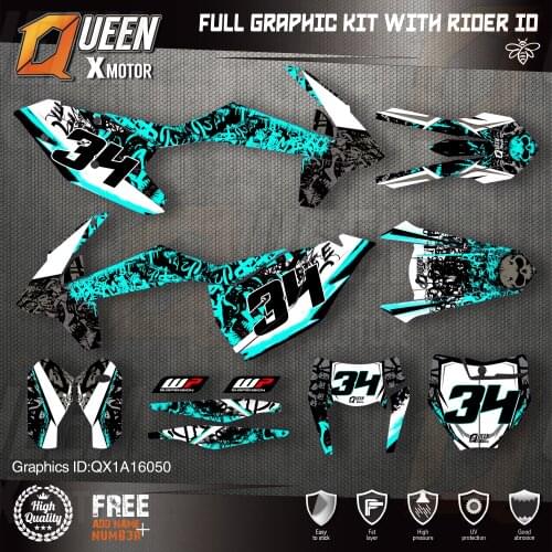 QUEEN X MOTOR Custom Team Graphics Decals Stickers Kit For KTM 2016 2017 2018 SX SXF , 2017 2018 2019 EXC XC-W EXC-F 050