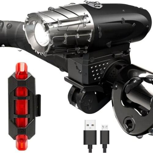 USB Rechargeable LED Bike Headlight or Cycle Bicycle Front Back Rear Tail Light ASD88