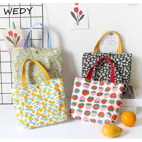 Japan Style Portable Lunch Bag Outing Picnic Food Storage Hand Bag Women Small Tote Retro Floral Lunch Bags Children Lunch Pouch