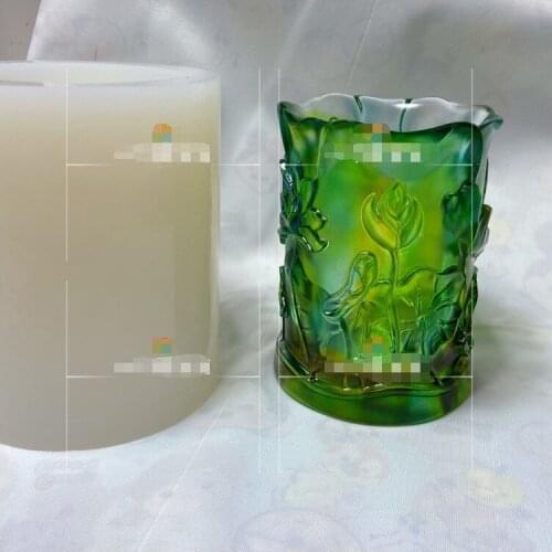 Transparent Silicone Mould Dried Flower Resin Decorative Craft DIY beauty Lace lotus pen holder Mold epoxy resin molds for jewel