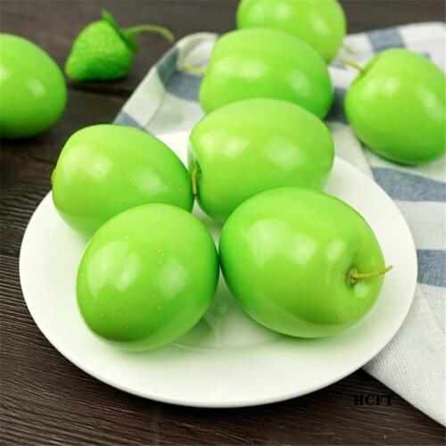 Photography props Kitchen cabinet home hotel restaurant Shop Store decoration Artificial Simulation green jujube fake Fruit