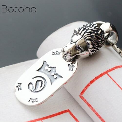 Retro Thai Silver Wholesale Vintage S925 Sterling Silver Pendant Lion Head Silver Pendant Men Punk Silver Pendant no necklace