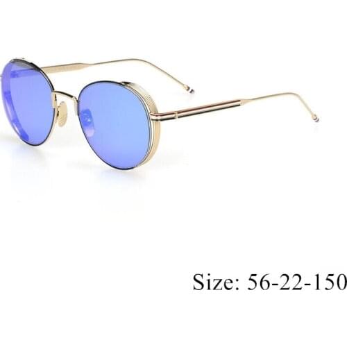 Vintage Small Round Alloy Sunglasses TB-106 Unique Windproof Design Polarized Coating Lens Original Quality Women Man Eyeglasses
