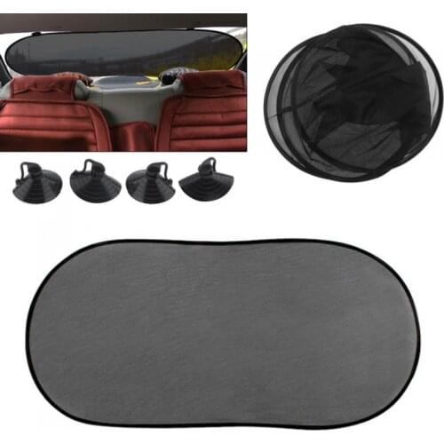 Universal Black Transparent Car Rear Window Shading Sun Protection Heat Insulation Static Grid Yarn with Sucker