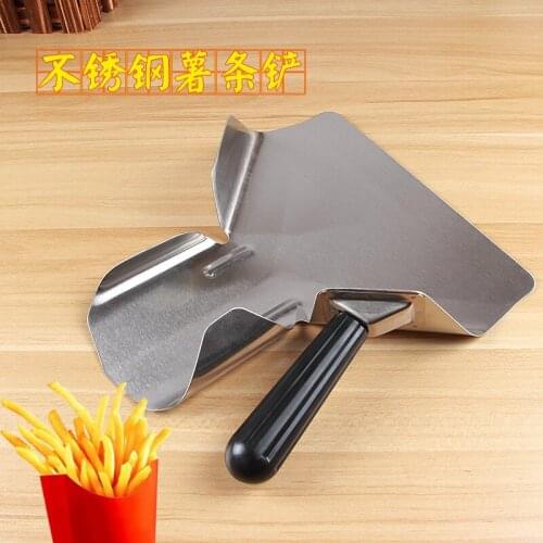 Thickened stainless steel potato chips food shovel packaging popcorn nut snack spade fruit vegetable funnel cooking tool