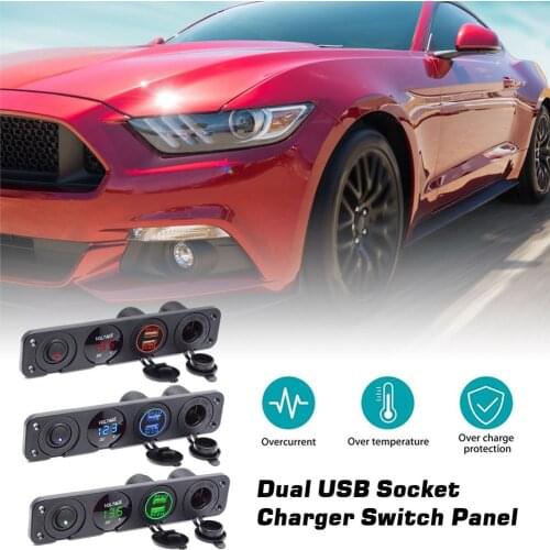 Dual USB Socket Charger Switch Panel Waterproof Tester Set Touch Switch Zero/Single Fire Line Voice Control Light Wireless Wall