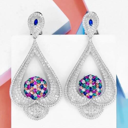 GODKI Women Cubic Zircon Luxury Earrings High Quality Shiny Wedding Party Movie Star Red Carpet Earring Boucle d'oreill 2020
