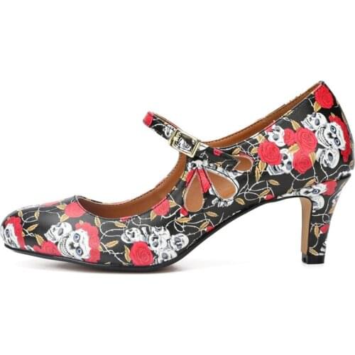 2021 Low High Heels Women Pumps Girl Low High Heel Dress Shoes Mary Janes Woman Small Plus Dancing Shoes Size 41 42 43 44 45 46