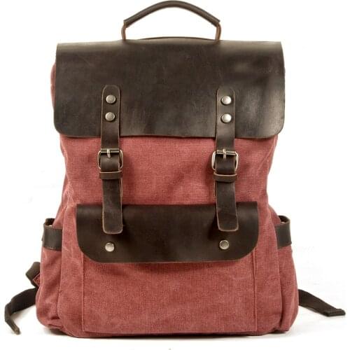 VZVA Women Backpack Bags Laptop Bag Mochila Girls School Bookbag Rucksack Canvas Leather Hiking Backpack