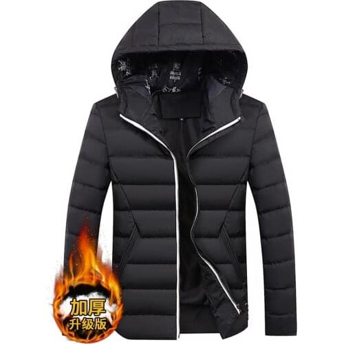 Winter Mens Casual Cotton-padded Coat Hooded Thick Warm Short Parka Outwear U16