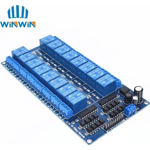 1pcs 12V 16 Channel Relay Module ARM PIC AVR DSP Electronic Relay Plate Belt optocoupler isolation