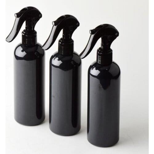 10pcs/lot 300ml Black Plastic Spray Bottles with Fine Mist Sprayer Shampoo Shower Gel refillable bottle