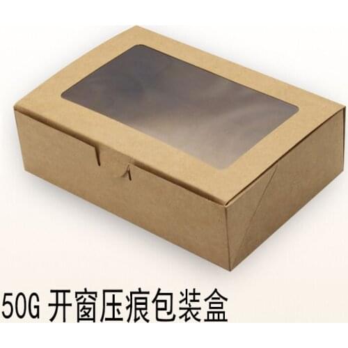 20pcs 18*12*5cm Kraft Paper Window Box Cake Packaging Box Brown Paper Cardboard Box For Cookie Wedding Candy Gift Box
