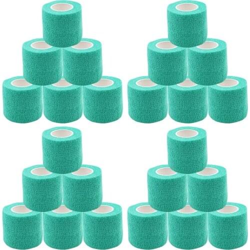 24pcs Green Tattoo Grip Bandage Cover Wraps Tapes Nonwoven Waterproof Self Adhesive Finger Wrist Protection Tattoo Accessories