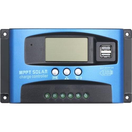 30/40/50/60/100A MPPT Solar Charge Controller Auto 12/24V Solar Panel Battery Regulator Charge Controller Dual USB LCD Display